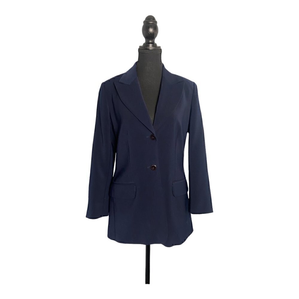 Vintage 90s Womens Classic Navy Blazer Size 4
